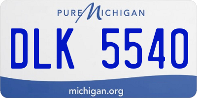 MI license plate DLK5540