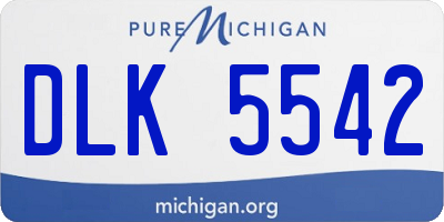 MI license plate DLK5542