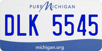 MI license plate DLK5545