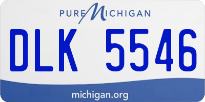 MI license plate DLK5546