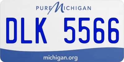 MI license plate DLK5566