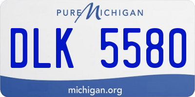MI license plate DLK5580