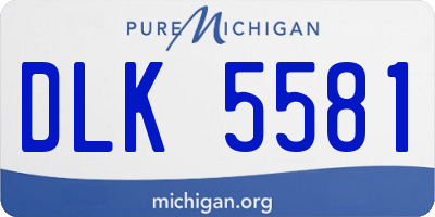 MI license plate DLK5581