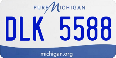 MI license plate DLK5588