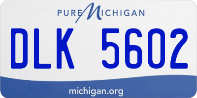 MI license plate DLK5602
