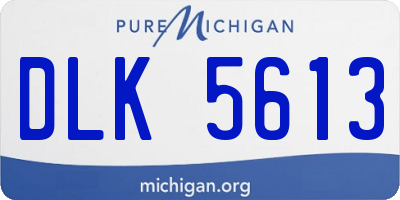 MI license plate DLK5613