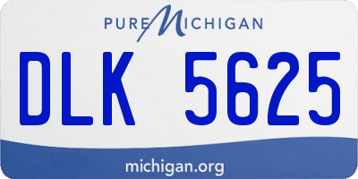 MI license plate DLK5625