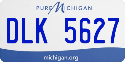 MI license plate DLK5627