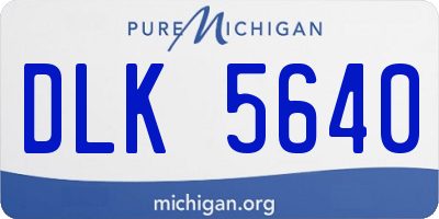 MI license plate DLK5640