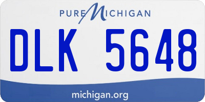 MI license plate DLK5648
