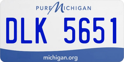 MI license plate DLK5651