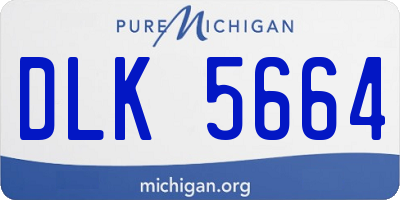 MI license plate DLK5664