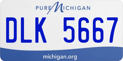 MI license plate DLK5667