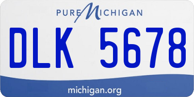 MI license plate DLK5678
