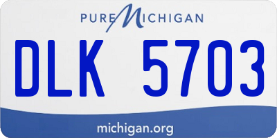 MI license plate DLK5703