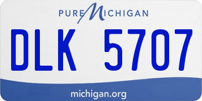 MI license plate DLK5707