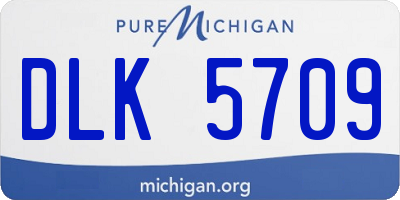 MI license plate DLK5709