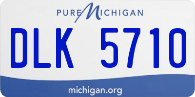 MI license plate DLK5710