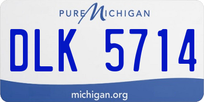 MI license plate DLK5714