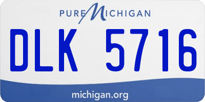 MI license plate DLK5716