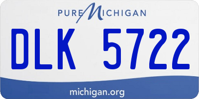 MI license plate DLK5722