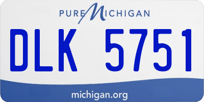 MI license plate DLK5751