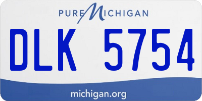 MI license plate DLK5754