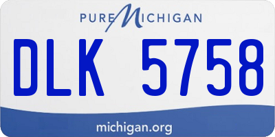 MI license plate DLK5758