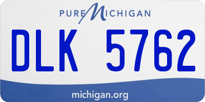MI license plate DLK5762