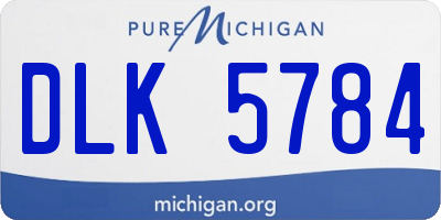 MI license plate DLK5784