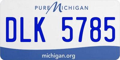 MI license plate DLK5785