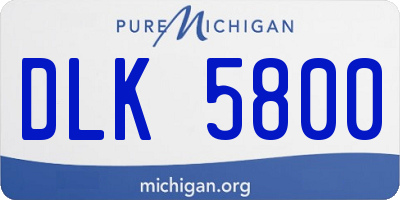 MI license plate DLK5800