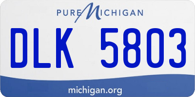 MI license plate DLK5803