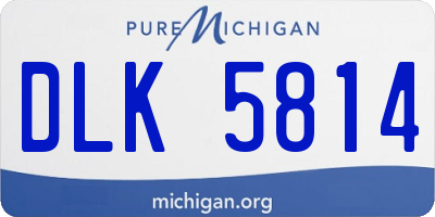 MI license plate DLK5814