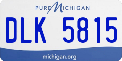 MI license plate DLK5815
