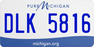 MI license plate DLK5816