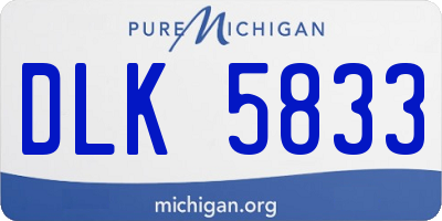 MI license plate DLK5833