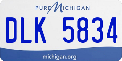 MI license plate DLK5834