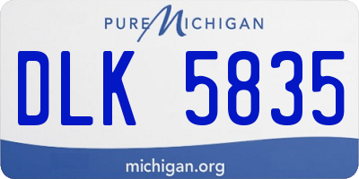 MI license plate DLK5835