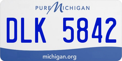 MI license plate DLK5842