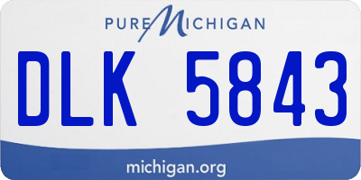 MI license plate DLK5843