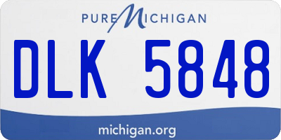 MI license plate DLK5848