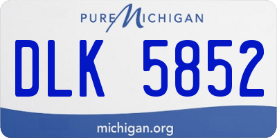 MI license plate DLK5852