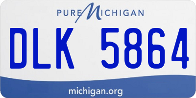 MI license plate DLK5864