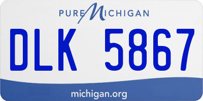 MI license plate DLK5867