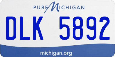 MI license plate DLK5892