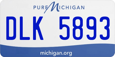 MI license plate DLK5893