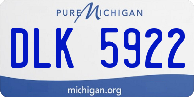 MI license plate DLK5922