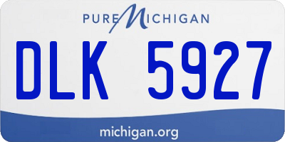 MI license plate DLK5927