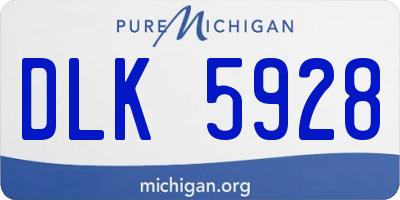 MI license plate DLK5928